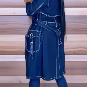 Women's Blue Denim Trench Coat