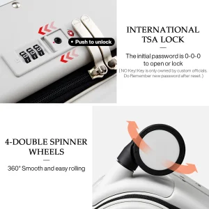 Aluminum Frame Suitcase Carry On Rolling Luggage