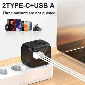 Foldable European Travel Plug Adapter 180+ Countries,
