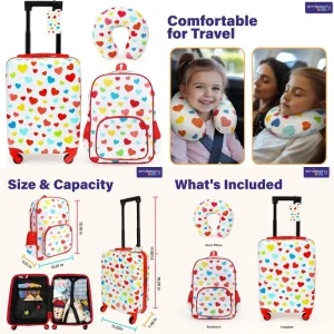 Children's 3-Piece Luggage Set with 18-Inch Wheeled Carry-On